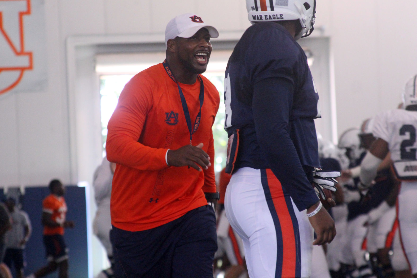 Auburn football practice on the first day of full pads